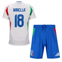 Italia Nicolo Barella #18 Vieras Peliasu Lasten EM-Kisat 2024 Lyhythihainen (+ Lyhyet housut)